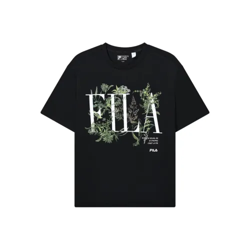 FILA Drop Shoulder Sleeve T Shirt Men's Black