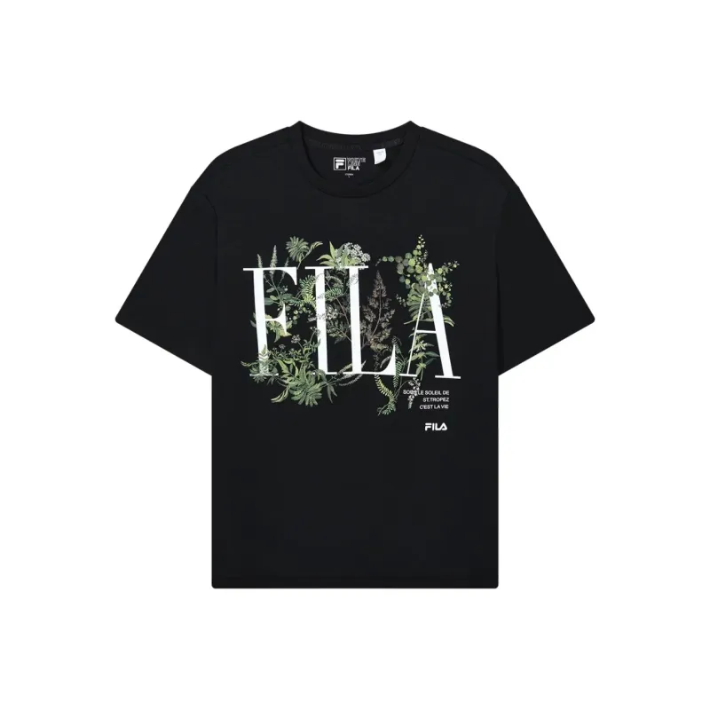 FILA Drop Shoulder Sleeve T Shirt Men's Black-0