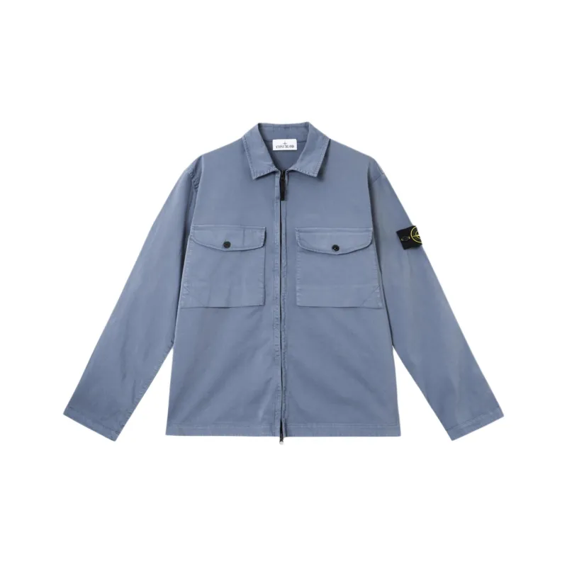 STONE ISLAND Compass Patch Zipped Overshirt-0