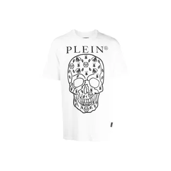 PHILIPP PLEIN Skull Printed Straight Hem T Shirt