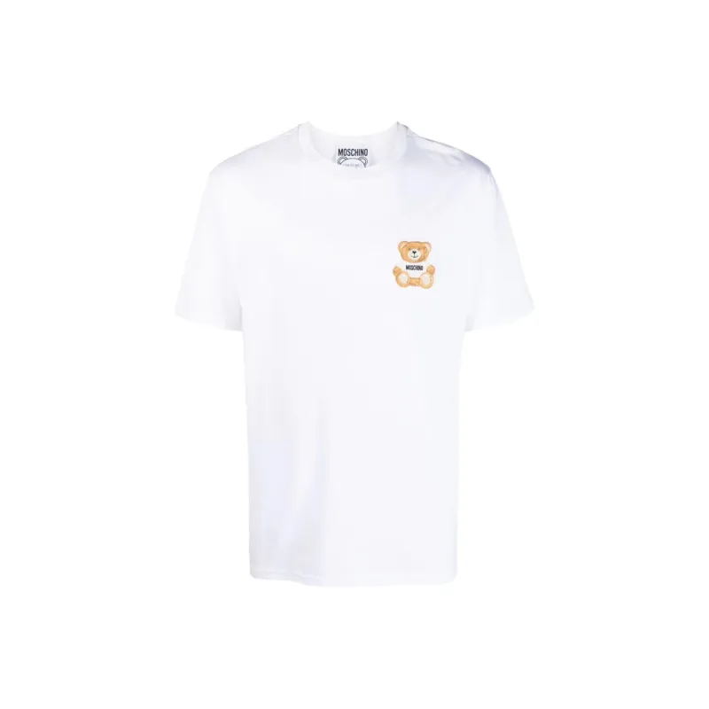 MOSCHINO Teddy Bear embroidered Cotton T shirt-0