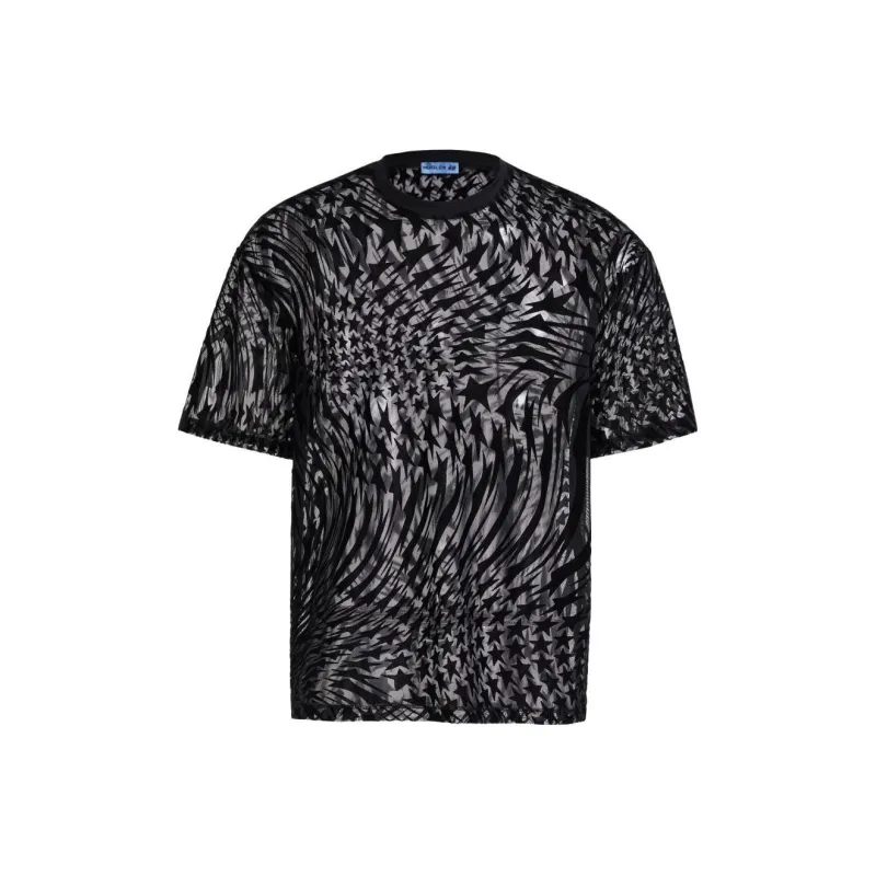 Mugler H&M Swirling Star Mesh T shirt Mens-0