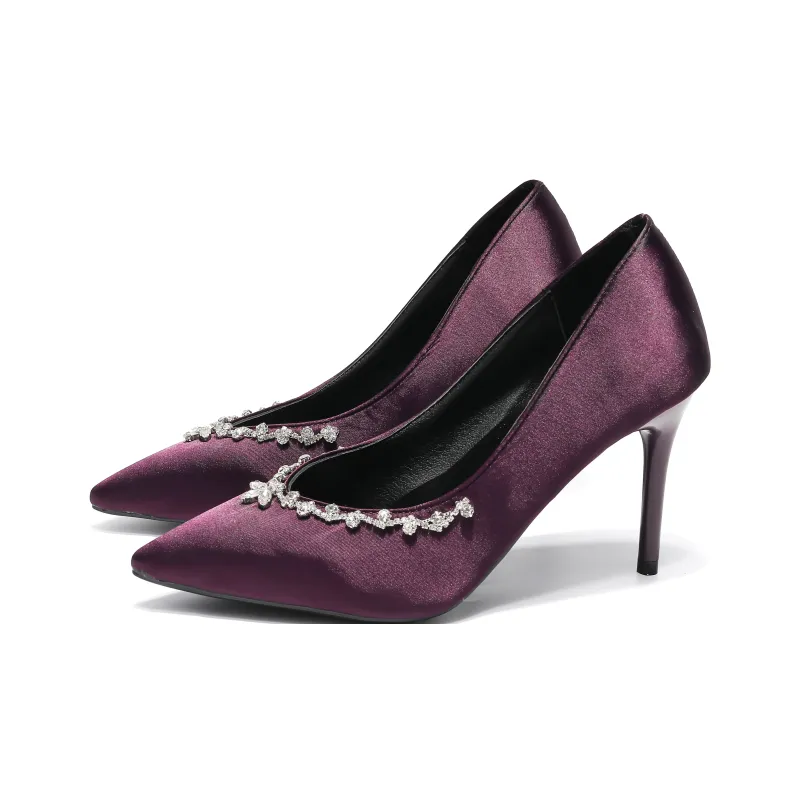 Be Good Slim Heel High Heels Women's Purple-8