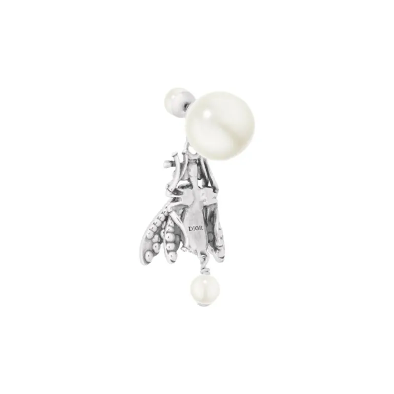 DIOR Resin Silver Earrings Unisex Silver-2