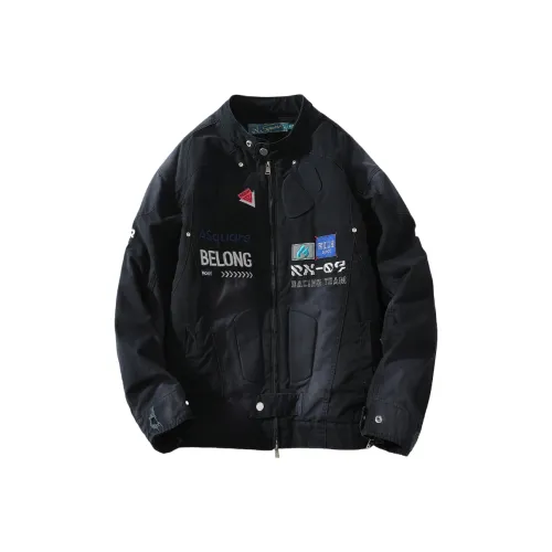 A SQUARE ROOT Jackets Coats Unisex Navy Blue