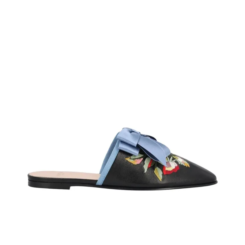 Valentino Closed Toe Slippers Women's Black-1