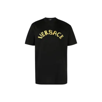 VERSACE Embroidered Jersey T Shirt
