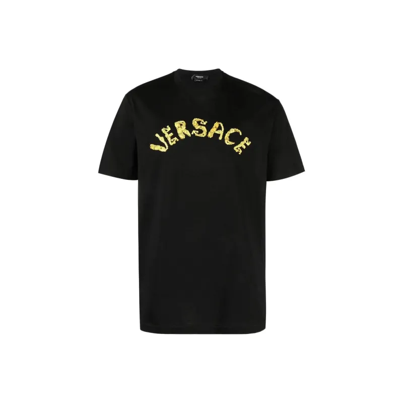 VERSACE Embroidered Jersey T Shirt-0