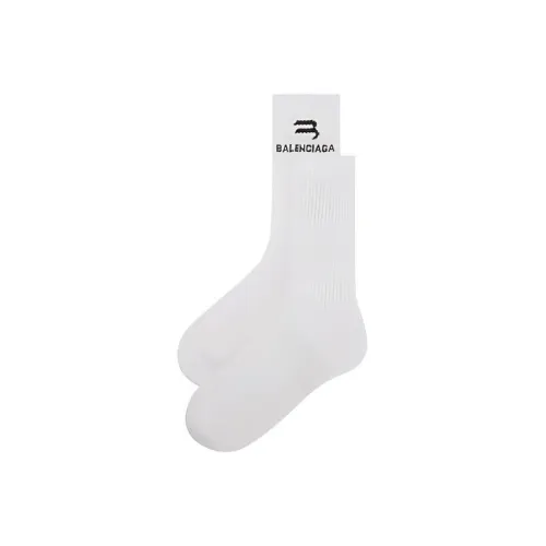 Balenciaga Sporty B Logo Socks White/Black