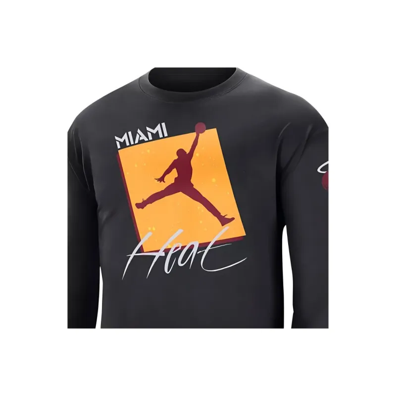 Jordan Nba Miami Heat Courtside Statement Long Sleeve T shirt-2
