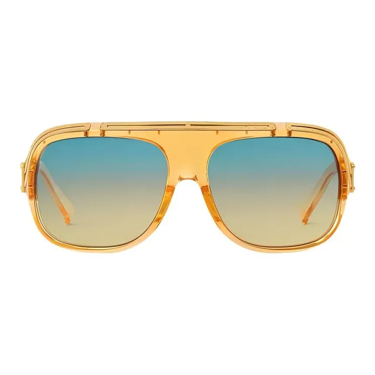 LOUIS VUITTON Metal Parts Square Sunglasses Men's Gold-1