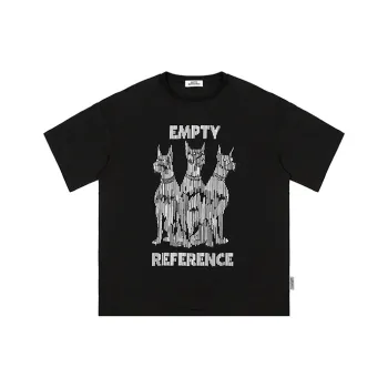 EMPTY REFERENCE Doberman Series Short Sleeved T Shirts Unisex Black
