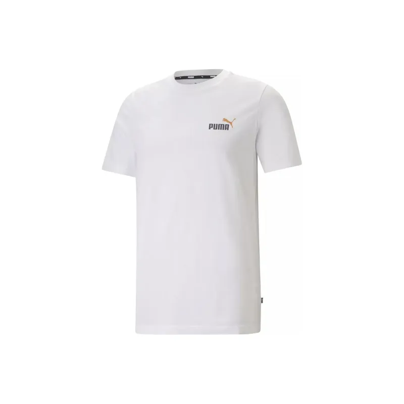 PUMA ESS+ 2 COL SMALL LOGO TEE T-Shirt Men's White-0