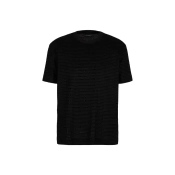 EMPORIO ARMANI Asv Lyocell blend Jersey T shirt With All over Flocked Logo Lettering