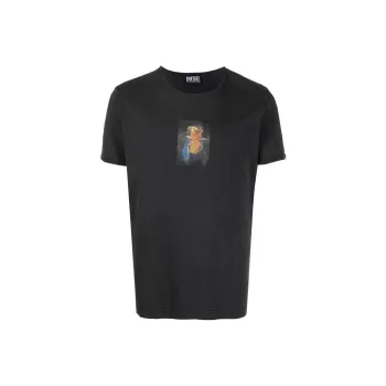 DIESEL T Shirts Men Charcoal Gray