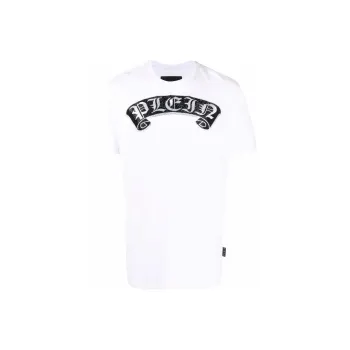 PHILIPP PLEIN Rhinestone embellished Branded T shirt