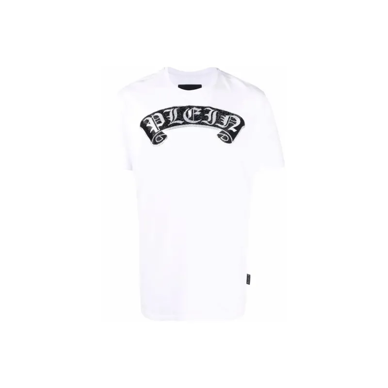 PHILIPP PLEIN Rhinestone embellished Branded T shirt-0