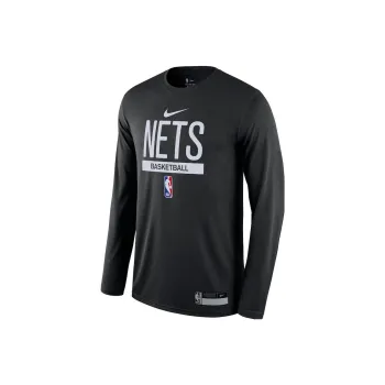 Nike Nba Brooklyn Nets Team Logo Long Sleeve Dri Fit T shirt