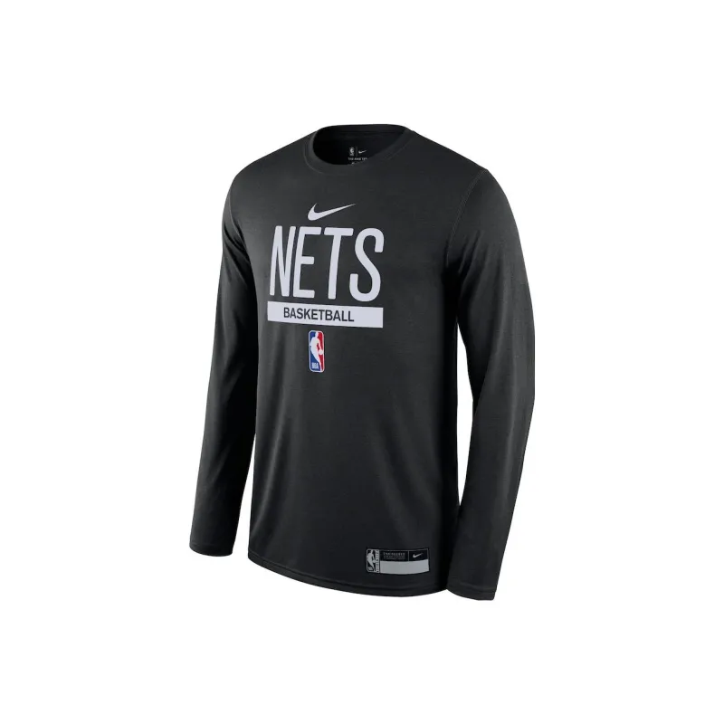 Nike Nba Brooklyn Nets Team Logo Long Sleeve Dri Fit T shirt-0