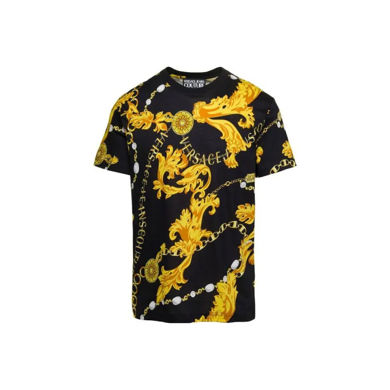 VERSACE JEANS COUTURE Barocco print Cotton T shirt-0