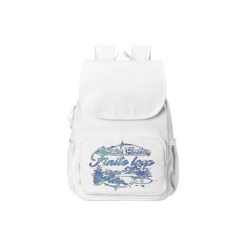 FINITE LOOP Recycled Material Student Backpack Unisex White