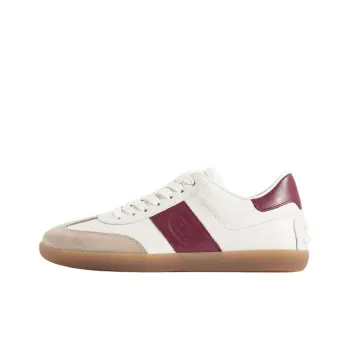 TOD'S Cassetta Low Top Skateboard Shoes Women's White Red