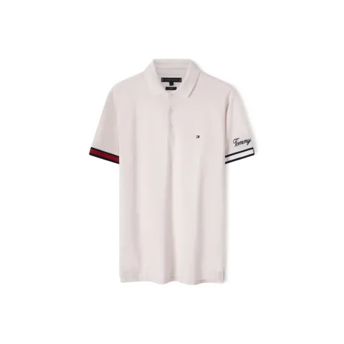 Tommy Hilfiger Short Sleeved T Shirt Men's Ecru