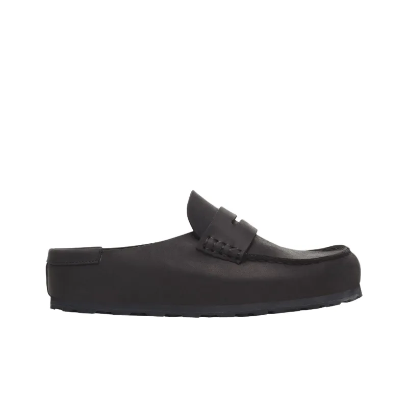 Birkenstock Naples Abrasion Resistant Closed Toe Slippers Unisex Black Regular Loose Fit-1