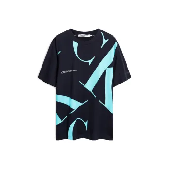 CK/Calvin Klein T Shirt Unisex Blue Print On Black Background
