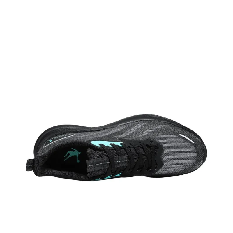 QIAODAN Anti Slip Wear Resistant Low Top Casual Running Shoes Men's Black Green-3