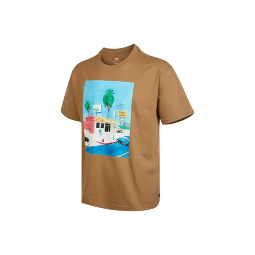 Nike T Shirts Men Dark Floating Wood Brown