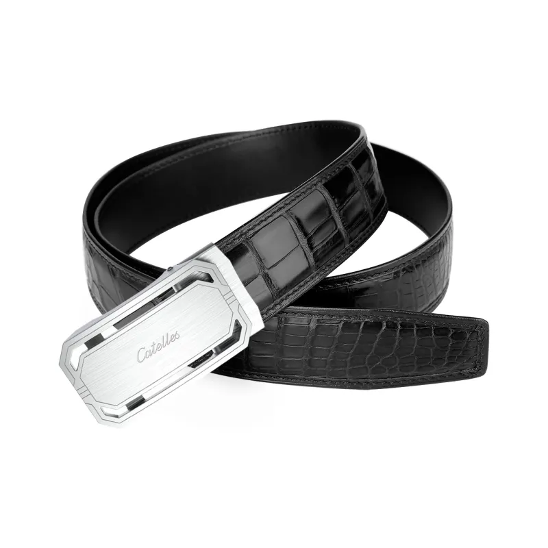 CATELLES Crocodile Leather Belts Men's 3.5cm-2