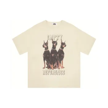 EMPTY REFERENCE Short Sleeved T Shirts Unisex Beige