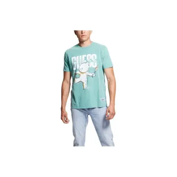 GUESS Teddy Bear Graphic Tee T-Shirt Men's Turquoise