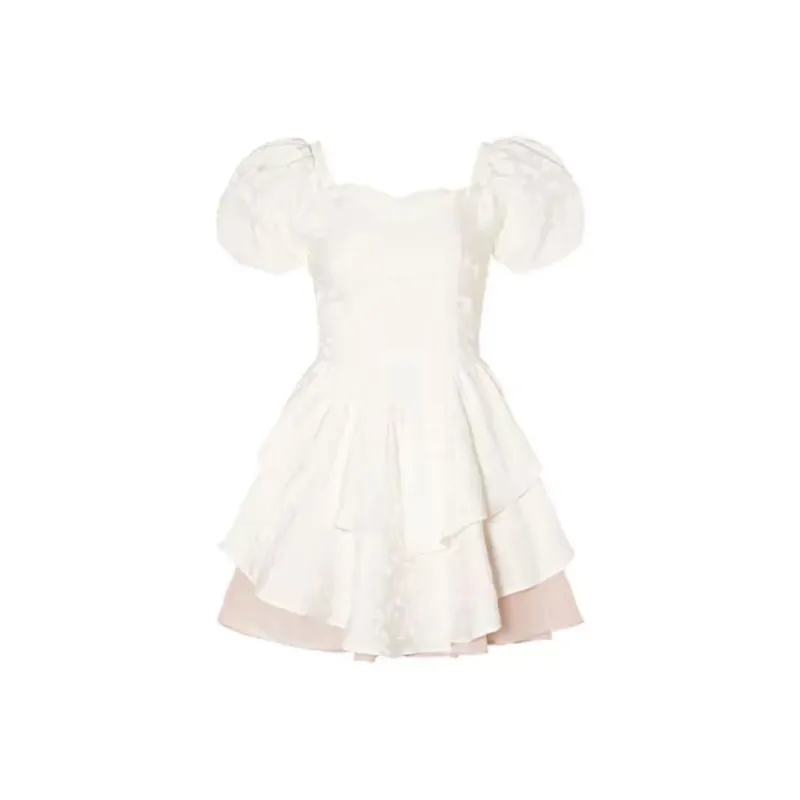 PUREIDOL Short Sleeved Dresses Women's Ecru-1