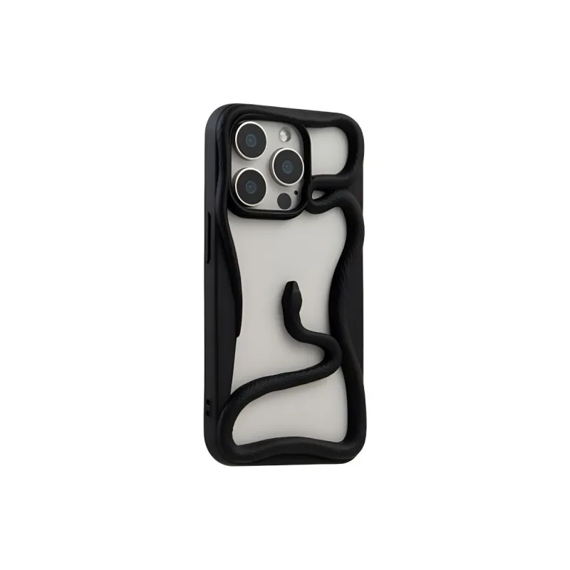 Wei Xin Acrylic Material Cut Out 3D Effect Snake Phone Cases Compatible With IPhone 16/15 Pro Max/Apple 13/14 Pro/Max-1