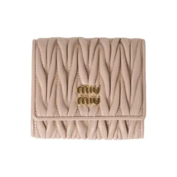 MIU MIU Matelassé Lambskin Wallet Small Size Women's Pink