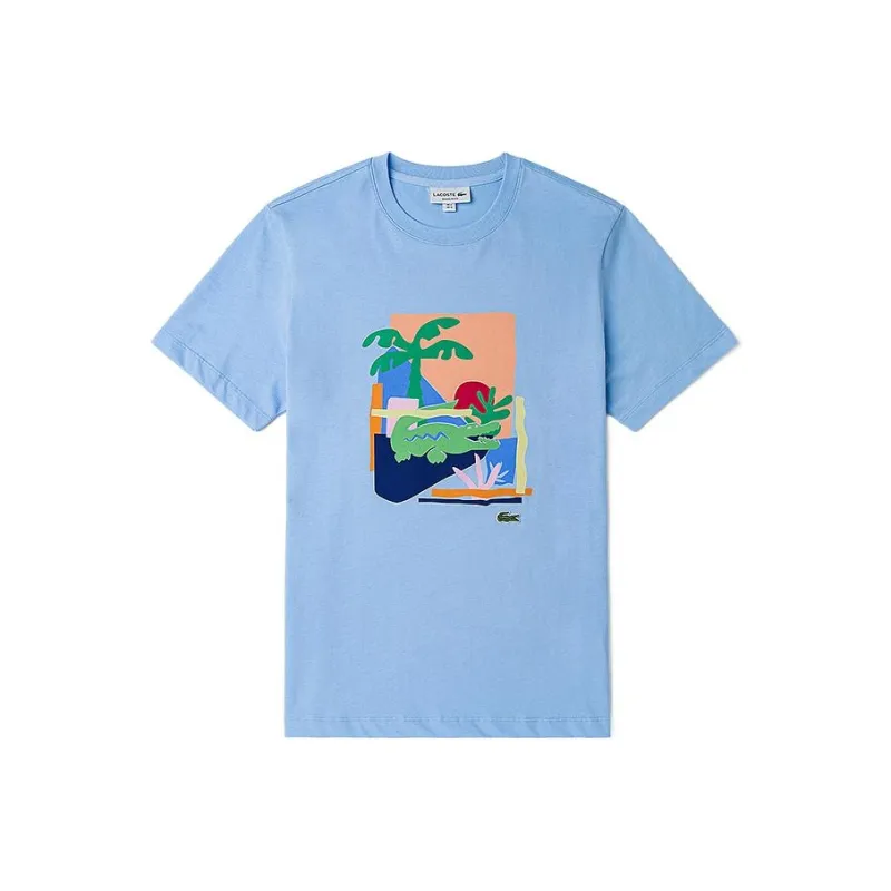 LACOSTE SS22 T Shirt Men's Sky Blue-0