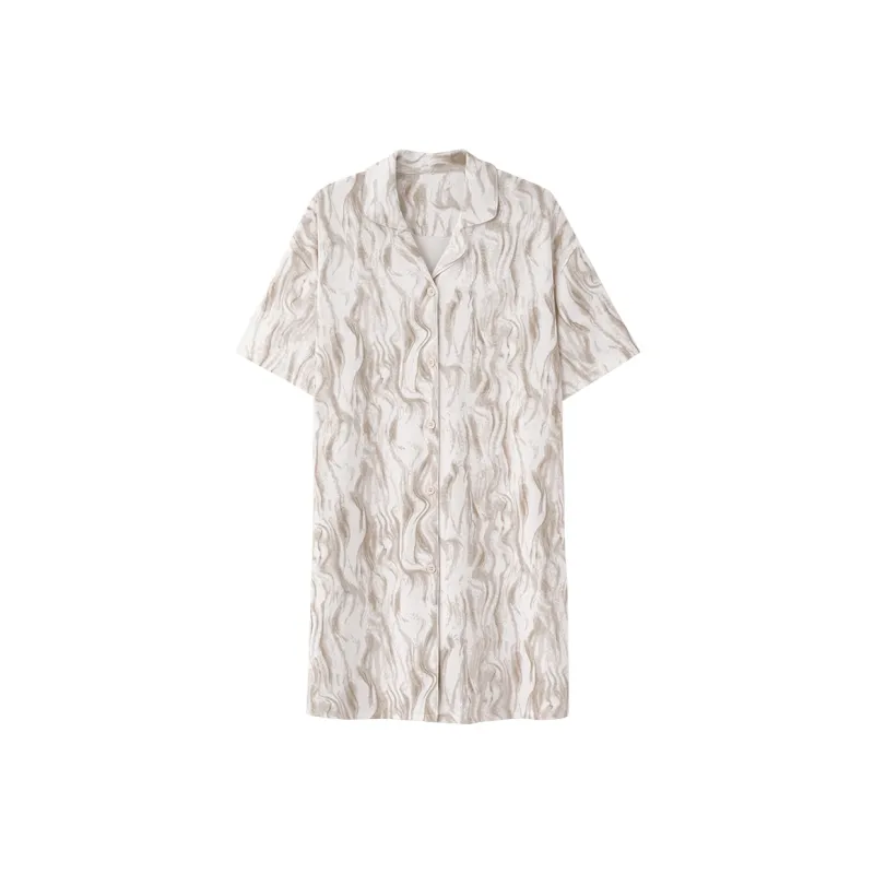 XIAFENYAN Nightgown Women's Apricot-0