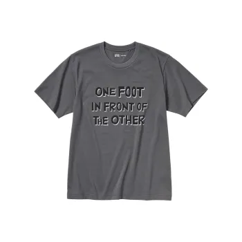 UNIQLO Drop Shoulder Sleeve T Shirt Unisex Asphalt Gray