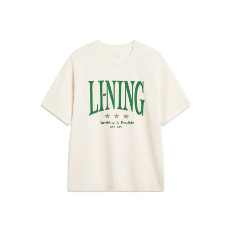 LiNing Sports Life Collection T Shirt Unisex Ecru-0