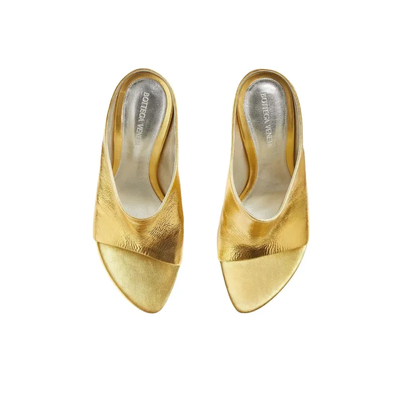 Bottega Veneta Quiet Slide Slippers Women's Gold-3
