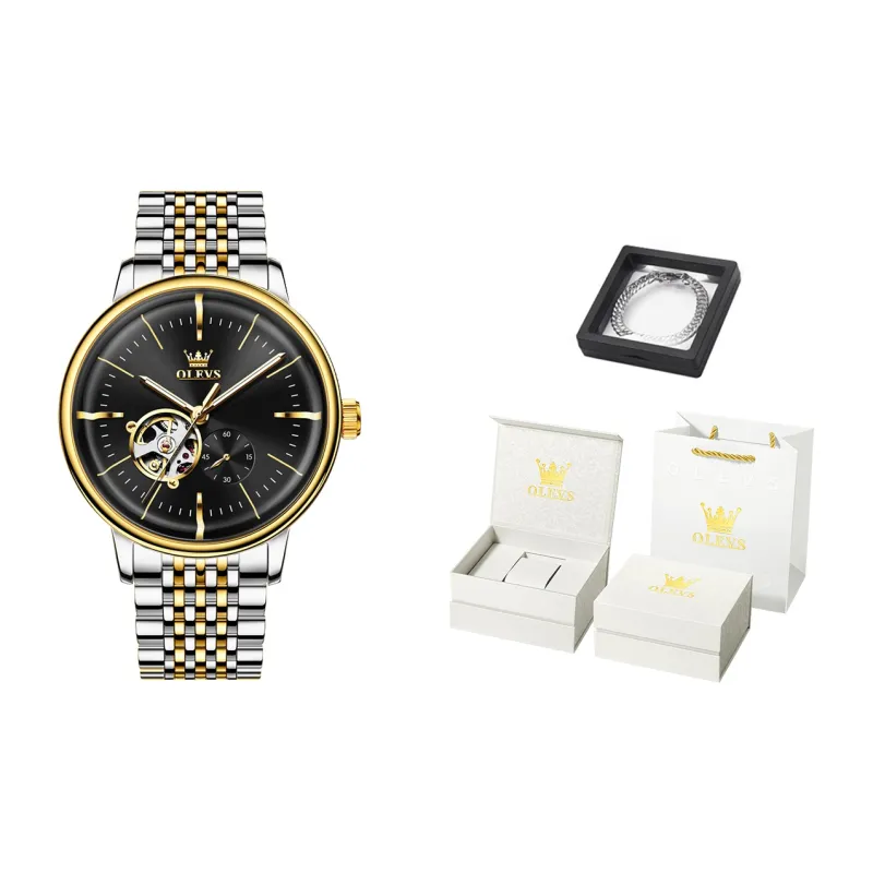 OLEVS Minimalist Series Mechanical Movement Watch Men's Watches White Dial-9