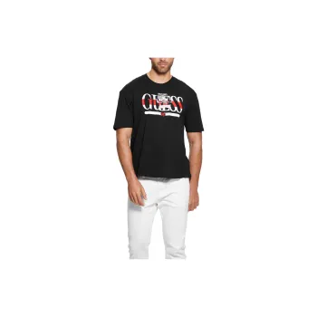 GUESS Cartoon Signature Tee T-Shirt Men's Black