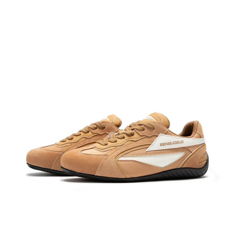 SENGUOGUO Cushioned Slip Resistant Abrasion Resistant Low Top Casual Shoes Unisex Coffee-1