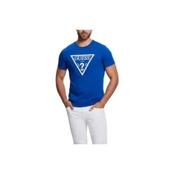 GUESS Eco Embroidered Logo Tee T-Shirt Men's Blue