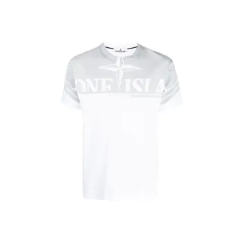 STONE ISLAND Logo Printed Crewneck T Shirt