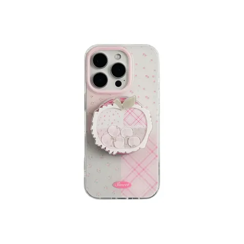 Wei Xin Acrylic Material Ins Patchwork Pink Floral Phone Cases Compatible With IPhone 16/15 Pro Max/Apple 13/14 Pro/Max