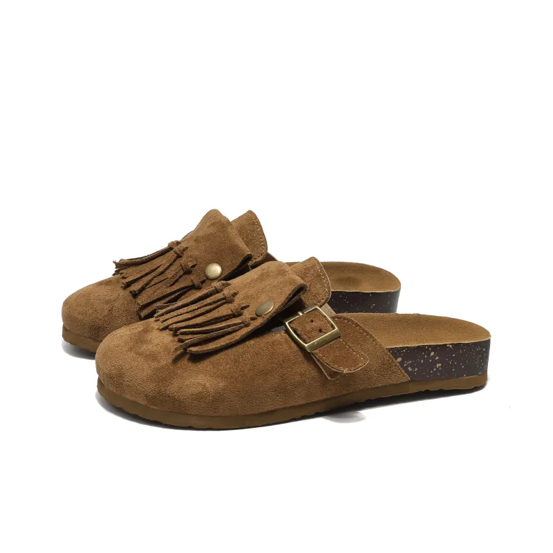 Dawei's House Fringe Abrasion Resistant Wrap toe Slippers Women's-2