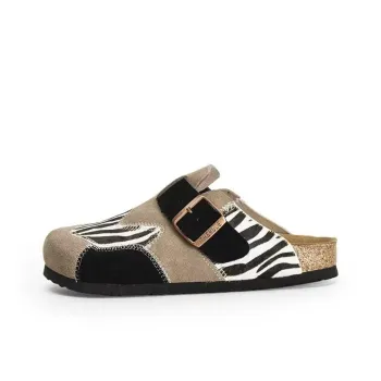 Mr.shang Abrasion Resistant Wrap toe Slippers Unisex Zebra Multicolor